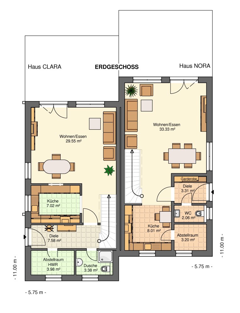 Kowalski-Haus-Clara-Nora135 Grundriss Erdgeschoss