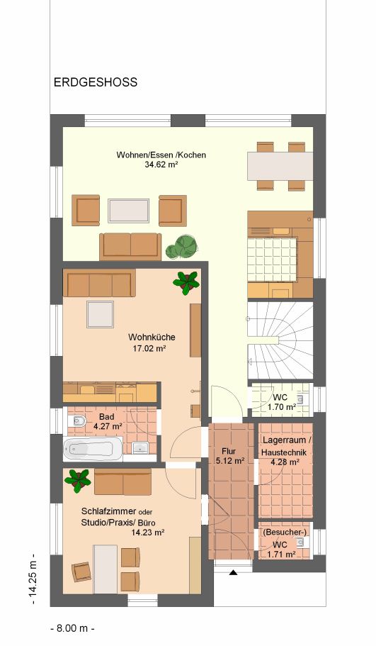 Kowalski - Haus - Mirelle 180 Grundriss Erdgeschoss