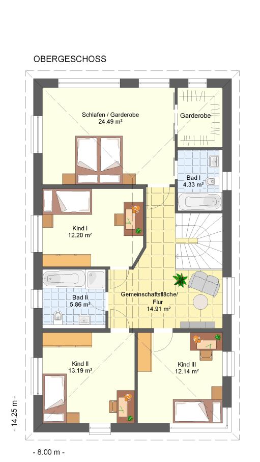 Kowalski - Haus - Mirelle 180 Grundriss Obergeschoss