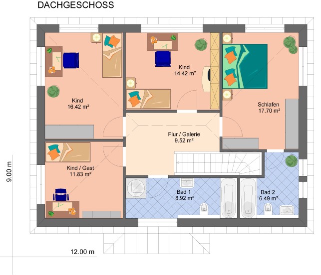 Kowalski Haus Alexandra 175 Grundriss Dachgeschoss