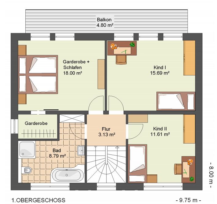 Kowalski Haus Arta 128 Grundriss Obergeschoss