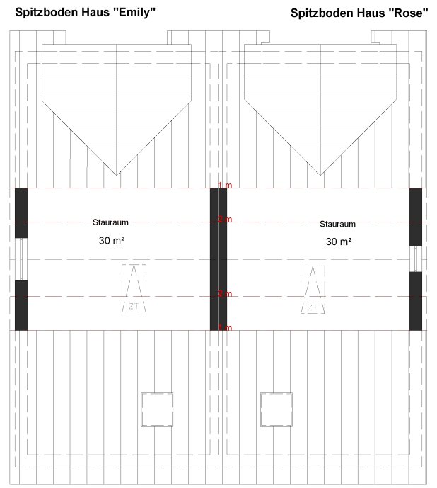 Kowalski Haus Doppelhaus Emily-Rose Grundriss - Spitzboden