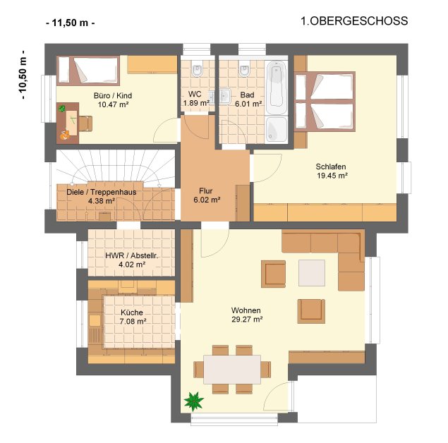 Kowalski Haus Dreifamilienhaus Fortuna 233 Obergeschoss