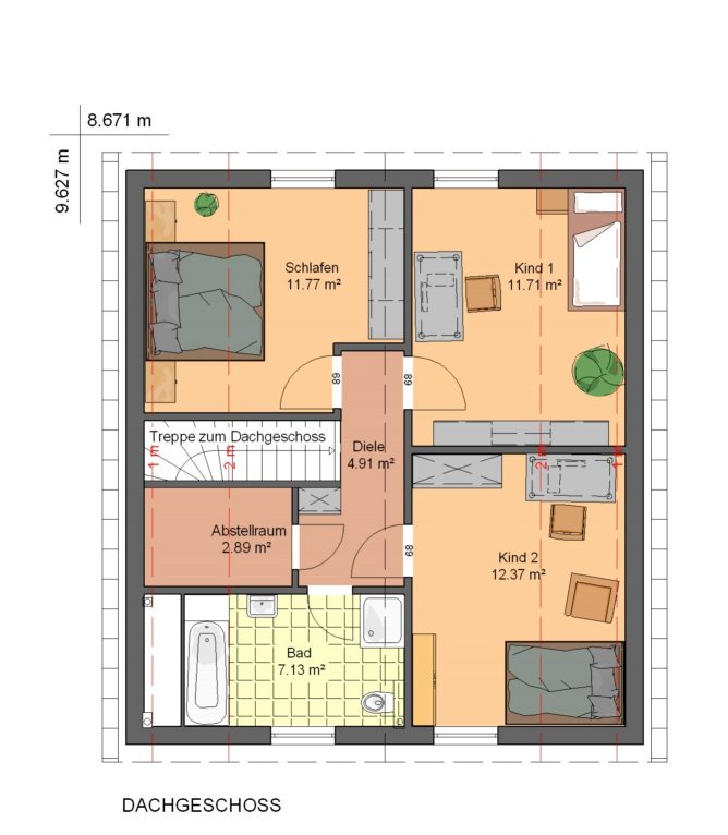 Kowalski Haus Erna 204 Grundriss Dachgeschoss