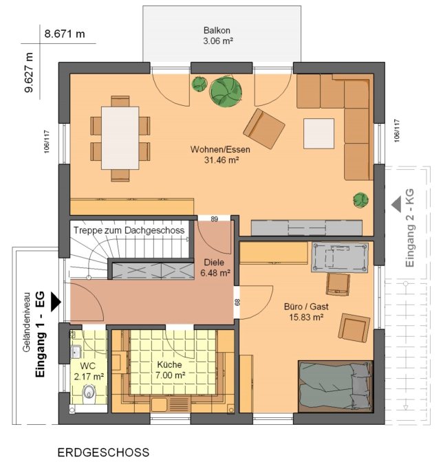 Kowalski Haus Erna 204 Grundriss Erdgeschoss