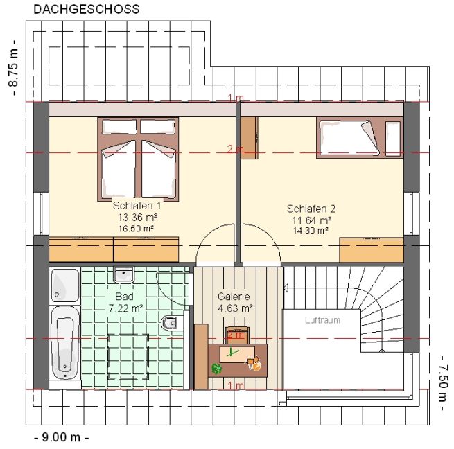 Kowalski Haus Flora Grundriss Dachgeschoss