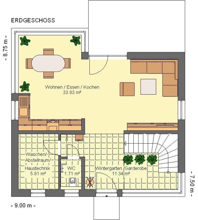 Kowalski Haus Flora Grundriss Erdgeschoss