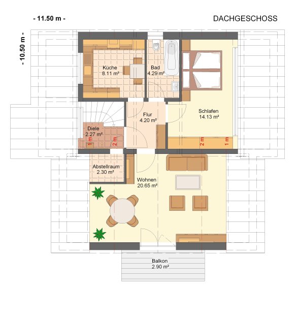 Kowalski Haus Fortuna 180 Grundriss Dachgeschoss