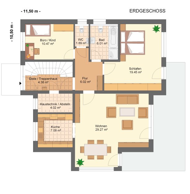 Kowalski Haus Fortuna 180 Grundriss Erdgeschoss