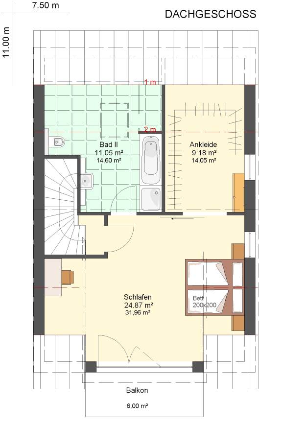 Kowalski Haus Kamila 196 Grundriss - Dachgeschoss