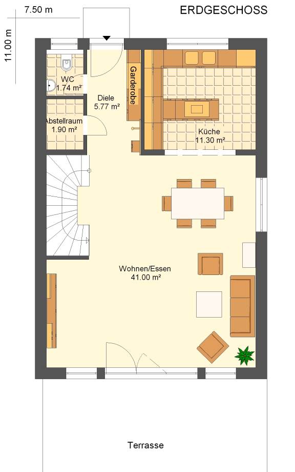 Kowalski Haus Kamila 196 Grundriss - Erdgeschoss