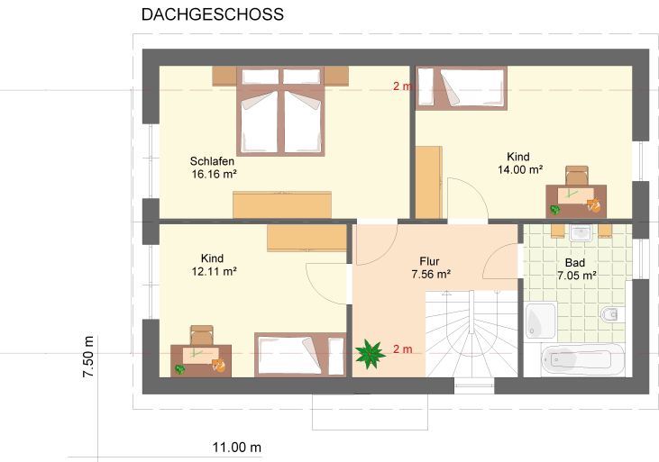 Kowalski Haus Lena 130 Grundriss Dachgeschoss