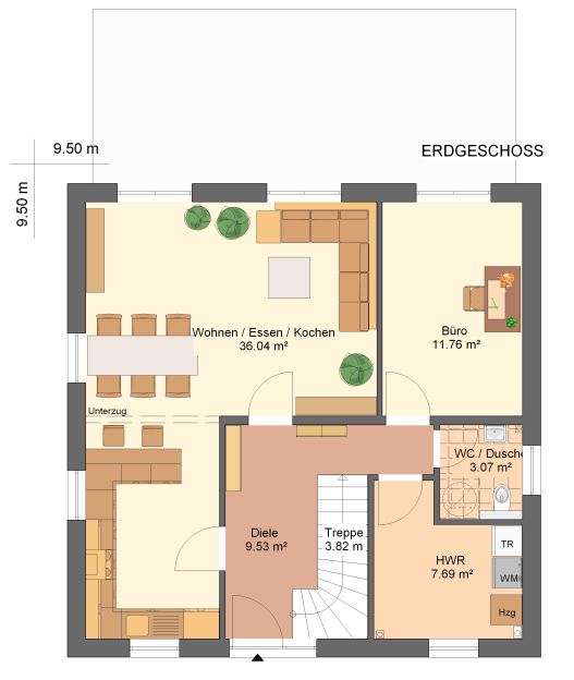 Kowalski Haus Megan 150 Grundriss - Erdgeschoss