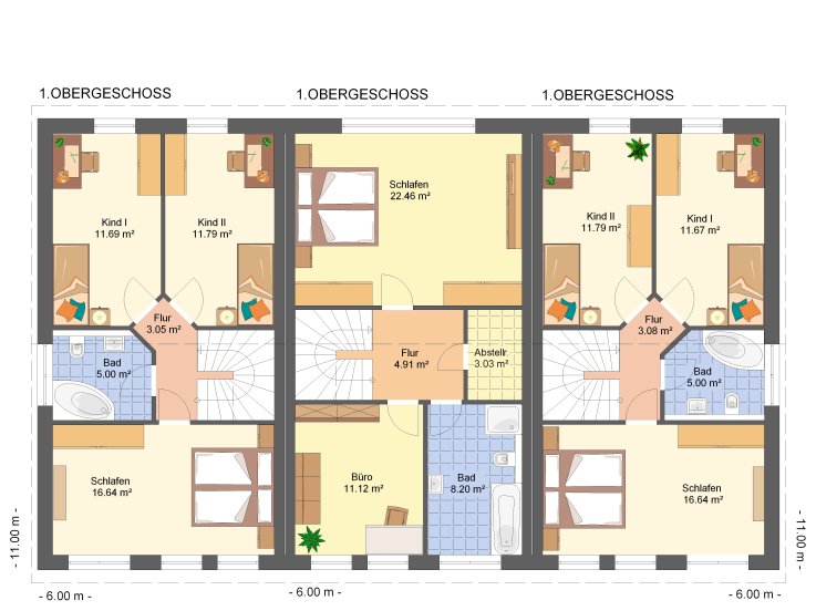 Kowalski Haus Reihenhaus Maya 159 Grundriss Obergeschoss