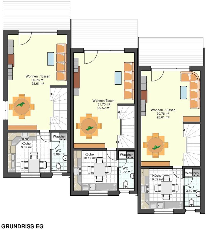 Kowalski Haus Reihenhaus am Hang 200 Grundriss Erdgeschoss