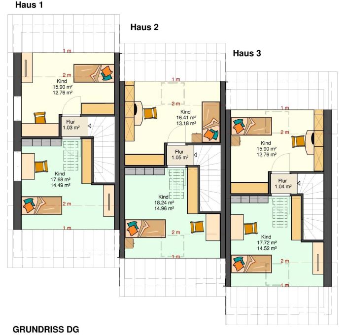 Kowalski Haus Reihenhaus am Hang 200 Grundriss Obergeschoss