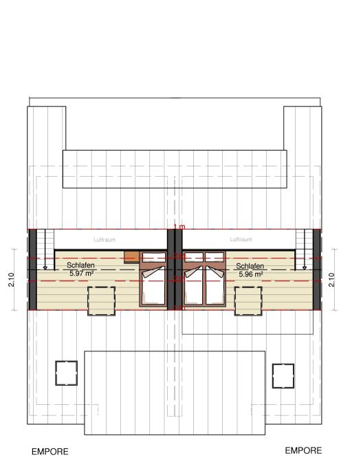 Kowalski Haus Stadtreihenhaus mit Einliegerwohnung und Durchfahrt Grundriss Spitzboden